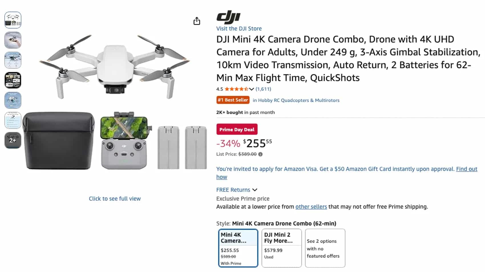 DJI Mini 4K Fly More Combo Drops to $255 on Amazon—Down From $389 - DroneXL.co